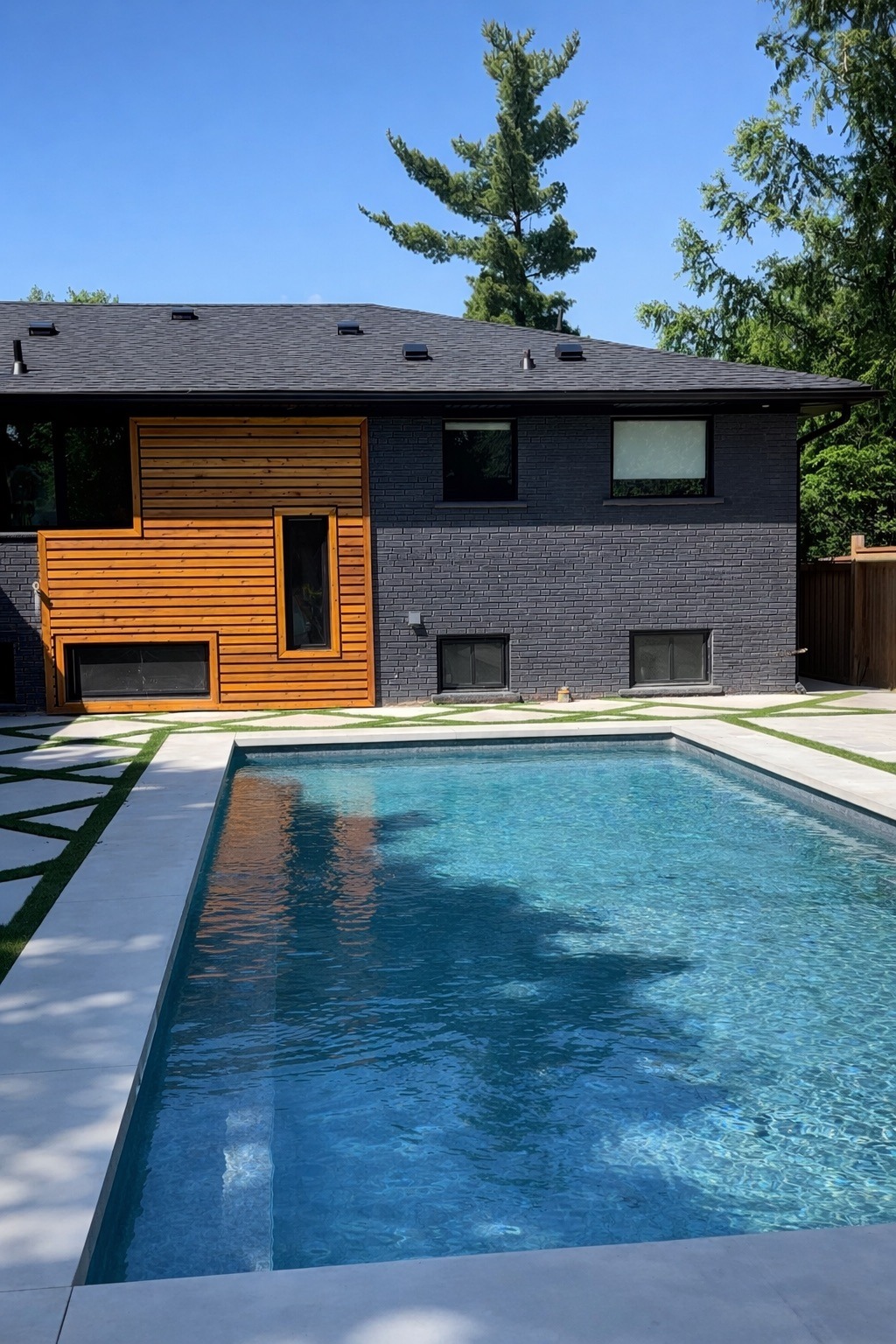 Modern pool and home